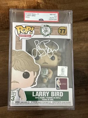 Celtics Larry Bird Signed #77 Funko Pop Vinyl Figure PSA Witnessed Graded 8.5/10 - Image 1 of 4