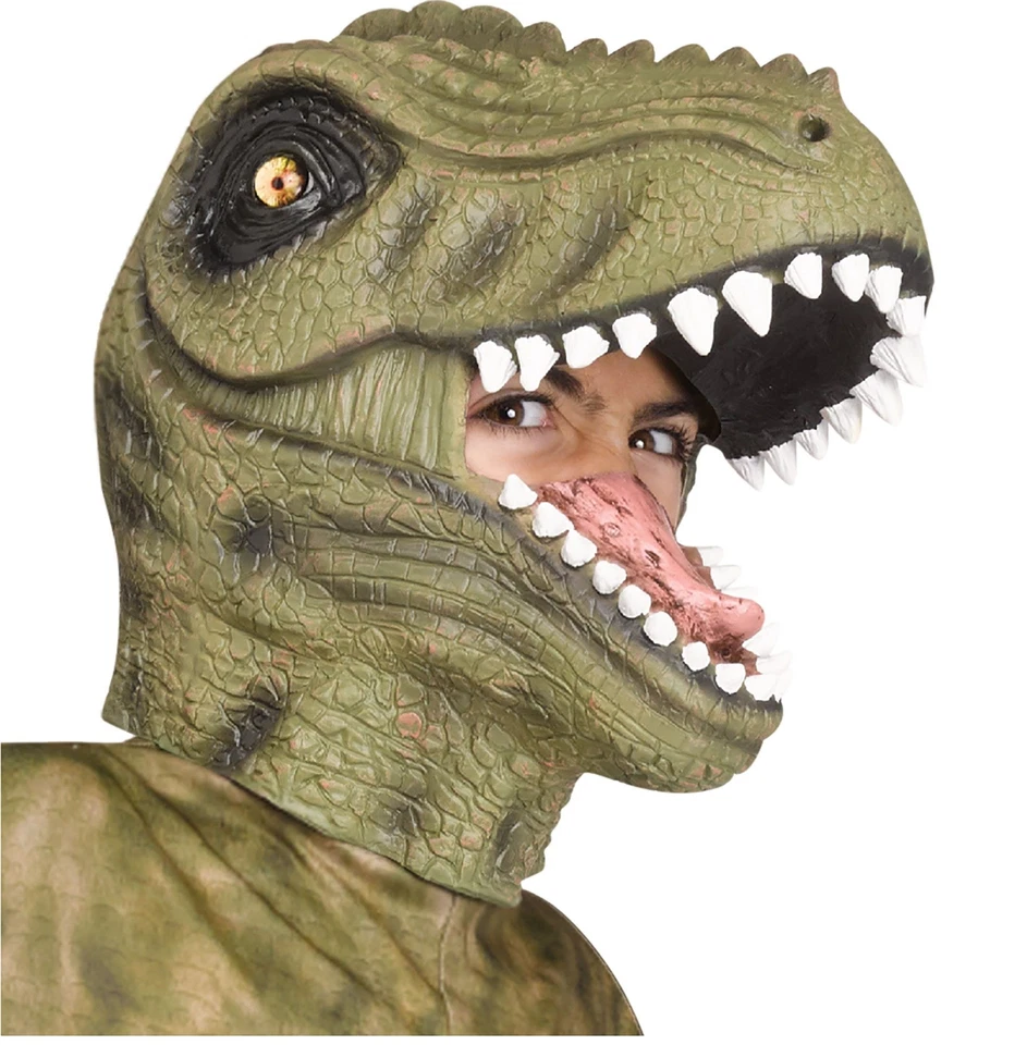 T-Rex Dinosaur Mask Face Latex Adult Mens Boys for Halloween Costume Funny - Image 1 of 1