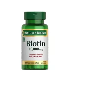 Nature’s Bounty Biotin Supplement 10000 mcg 120 Rapid Release Softgels - Picture 1 of 22