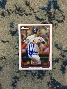 2012 Bowman Rookie #23 Matt Adams St. Louis Cardinals IP autograph baseball card
