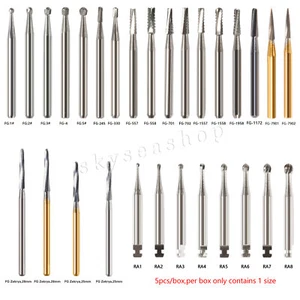 10 /5 Pcs FG High Speed Dental Tungsten Steel Carbide Crown Metal Cutting Burs - Picture 1 of 223