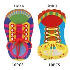10x Child Busy Board Tie Shoelaces Tying Toy Fine Motor Skill for 3+ Age Kids