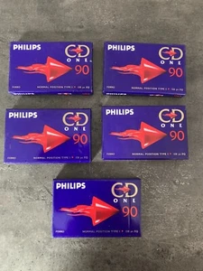 5 Cassettes audio K7 PHILIPS CD ONE 90 neuf sous blister H18 - Photo 1/2