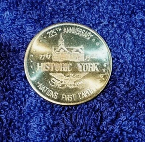 Historic York, PA 225th Anniversary Medallion, 1966.  "Nation's First Capital" - Bild 1 von 2