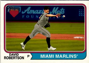 2023 Topps Heritage High Number David Robertson Card #681 Miami Marlins        - Picture 1 of 2