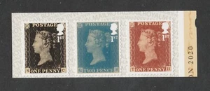 LONDON 2020 EXHIBITION PENNY BLACK / 2d BLUE / PENNY RED SELF ADHESIVES EX MB21 - Picture 1 of 1