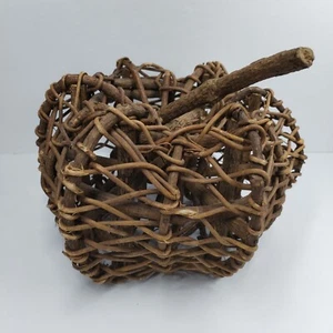 Handgefertigter Deko Kürbis Zweig gewebt Naturfasern Herbst Boho rustikal Landhaus - Bild 1 von 8