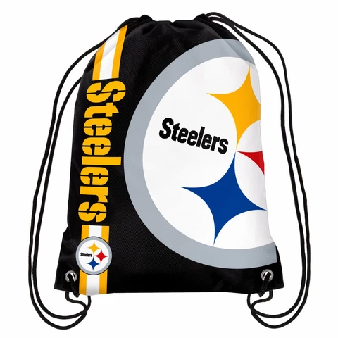 Pittsburgh Steelers Back Pack/Sack Drawstring Gym Bag Sport Backpack Side Stripe Cover