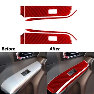 Interior Carbon Fiber Rear Door Panel Control Trim Cover For Toyota Camry 2012 - Picture 1 of 17