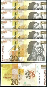 Slovenia 20 Tolarjev 1992, UNC, 5 PCS LOT, P-12, Pre-Euro - Picture 1 of 4