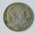 WWII 1938 J Germany Third Reich Hindenburg Two 2 Reichsmark Mark Silver Coin