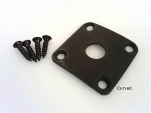 True Custom Shop® Black Curved Jack Plate and Screws for Gibson Les Paul - Picture 1 of 3