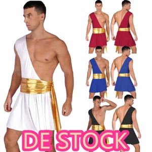 DE·Herren Sexy Griechischer Reiter Kostüm Kurz Gott Römische Toga Gewand Kleider - Bild 1 von 56