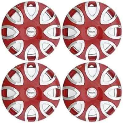 Chrom Deluxe Rot Rad Abdeckung / Rad Kappe Universal Modell (Set Von 4Pc) - Bild 1 von 4