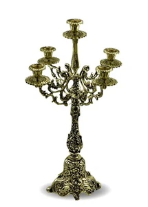 Portacandele 4 candelabri in ottone fatto a mano turco 19,68 inc./ 50 cm, regalo mamma. - Foto 1 di 4