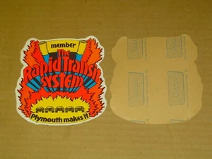 VINTAGE ORIGINAL PLYMOUTH MEMBER RAPID TRANSIT SYSTEM STICKER DECAL 1970 1971 - Picture 1 of 1