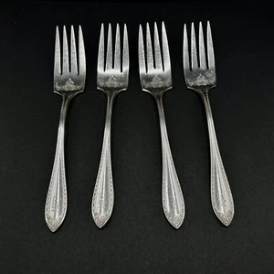 Oneida Community Sheraton Salad Fork Silverplate Flatware Antique 1910 Set of 4 - Picture 1 of 10