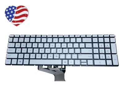 Teclado retroiluminado plateado para HP 15-dw0081wm 15-dw0083wm 15-dw1081wm 15-dw1083wm Foto 1 de 4