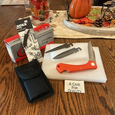 1991 Case XX USA SS,Orange Changer Lockback Knife,MIB w/3 Blades,unused cond. - Image 1 of 4