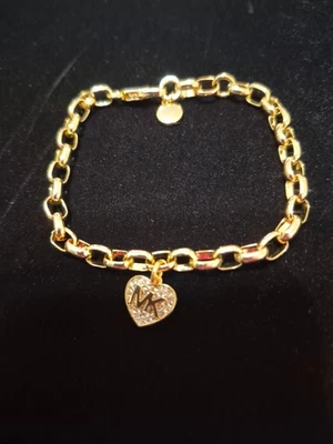 Michael Kors Women's Gold Chain Bracelet w/ Crystal Heart - NWOT - Image 1 of 4