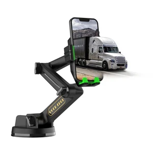 Heavy Duty Holder - Long Arm, Anti-Shake Suction Cup, with All Phones & Vehicles - Picture 1 of 6