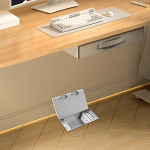 Modern Silver Hidden Floor Socket Box, Indoor Floor Recessed Electrical Outlet - Picture 1 of 14