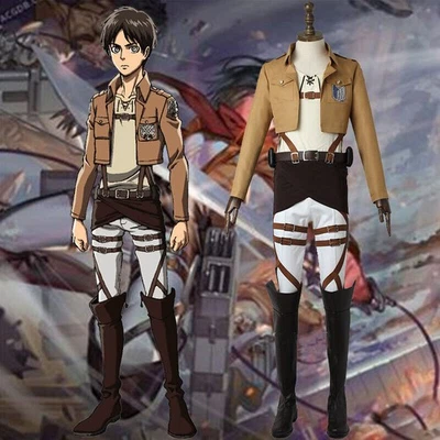Attack On Titan Eren Yeager Men Cosplay Halloween Costume With Accessories Set  - Image 1 of 4