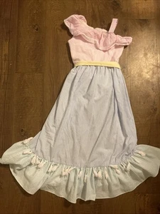 Rare Editions Size 6X Girl’s Striped Pastel Colored Spring Dress - Picture 1 of 5