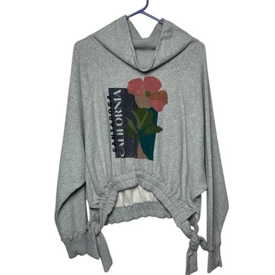 Толстовка Daily Practice Anthropologie с длинным рукавом укороченная серая графическая размер XS - Изображение 1 из 4