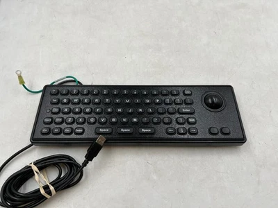Black Industrial USB Keyboard With Mechanical Trackball Kiosk Metal Keypad - Image 1 of 4