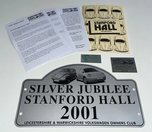 Stanford Hall VW Volkswagen Show Silver Jubilee 2001 Bumper And Dashboard Plaque - Picture 1 of 12