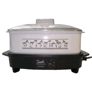 Vintage West Bend 84654, 4 QT Floral Slow Cooker W/ Lid - No Cord - Picture 1 of 10