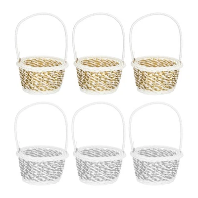 6 Pcs Hand Knitting Fruit Baskets Multi-functional Storage Baskets - Image 1 of 4