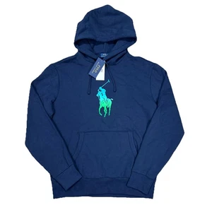 Polo Ralph Lauren Men's Big Pony Fleece Ombre Pullover Hoodie Blue NWT Medium - Picture 1 of 6