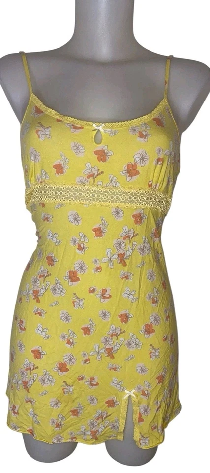 Vestido Babydoll Coqueta De Colección Y2k Victoria’s Secret Talla L Para Mujer Amarillo Floral Foto 1 de 3