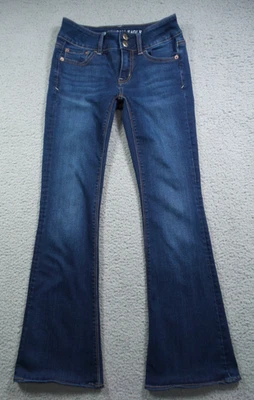American Eagle Jeans Womens Size 2 Short Blue Artist Flare Low Rise Stretch - Image 1 of 4
