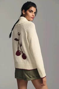 Anthropologie Maeve Cherry Cardigan Pullover (Größe L) - Bild 1 von 8