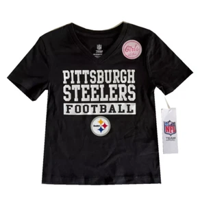 🏈 Pittsburgh Steelers V-neck Shirt Girls NFL Genuine Apparel Multi Sizes NWT🏈 - Picture 1 of 1
