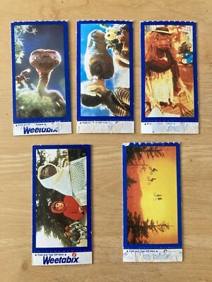 1980s  Weetabix E.T Extra Terrestrial Weetabix Trade Card bundle of 5 no 2 to 6  - Image 1 of 2