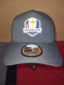 2023 New Era grau/schwarz Ryder Cup Marco Simone Trucker Druckknopflasche Golfmütze Kappe Netz - Bild 1 von 12