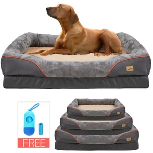 Solid Bolstered Dog Bed Mattress Home Living Room Pet Dog Bed Mat with Waste Bag - Picture 1 of 27