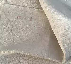 Antikes französisches rustikales Hanf schweres Schlapp gewebtes Handtuch verblasst rosa Mono MB - Bild 1 von 9