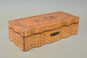 Victorian straw work box prisoner of war - Picture 1 of 10