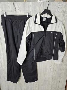 Vintage Y2K NIKE Women’s Nylon Windbreaker Track Suit Jacket/Pants Size S - Picture 1 of 11