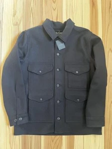 Filson Mackinaw Cruiser Coat Navy 100% Virgin Wool Made in USA Large - Picture 1 of 4