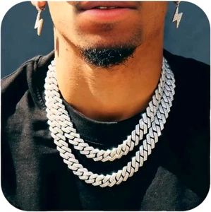 Necklace Iced Out Thick Chain For Men Women Silver Gold 8 6 18 20 22 24 Hip Hop - Picture 1 of 6