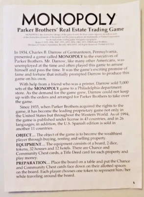 Monopoly The.Com Edition 2000 Repuesto Juego Instrucciones Piezas Para Foto 1 de 4