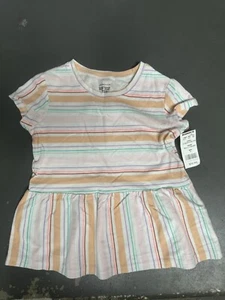 Jumping Beans Girls Softest Tee Shirt Striped Size 5 - Picture 1 of 4