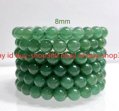 Wholesale Lot 6 Pcs Green Aventurine 8mm 7.5” Crystal Healing Stretch Bracelet - Image 1 of 4