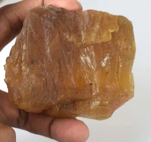 Yellow Golden Fluorite 1422 Ct/71 mm Natural Gemstone Rough Mineral Specimen - Picture 1 of 4